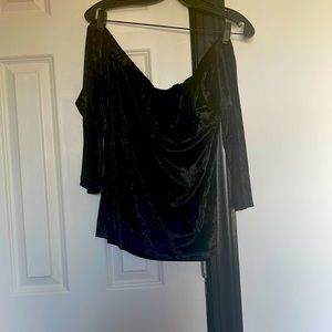 Velvet black strapless top